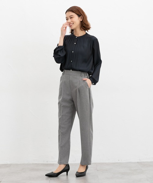 「Honeys」 長袖ブラウス 3L ダークブルー レディース_画像7