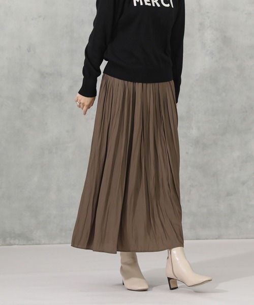 「Gready Brilliant」 フレアスカート 38 ダークカーキ レディース_画像8