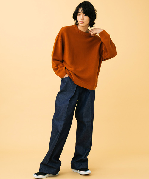 「STUDIOUS」 長袖ニット 2 ベージュ メンズ_画像6