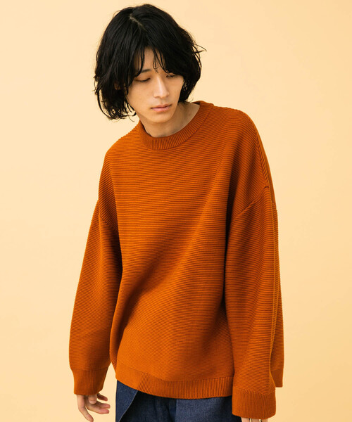 「STUDIOUS」 長袖ニット 2 ベージュ メンズ_画像7