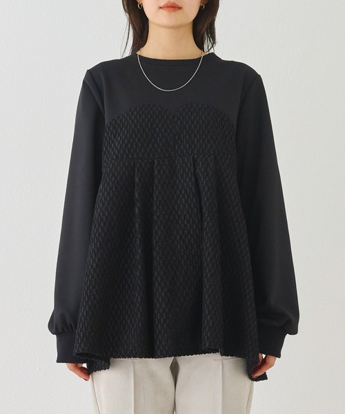 [LAVEANGE] длинный рукав блуза M угольно-серый женский 