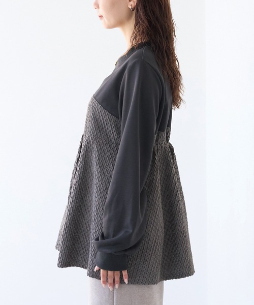 [LAVEANGE] длинный рукав блуза M угольно-серый женский 