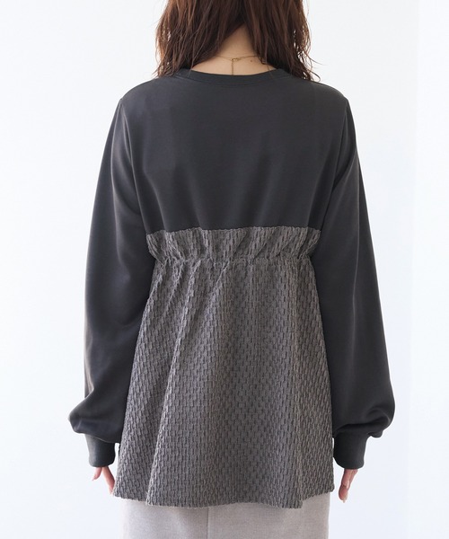 [LAVEANGE] длинный рукав блуза M угольно-серый женский 