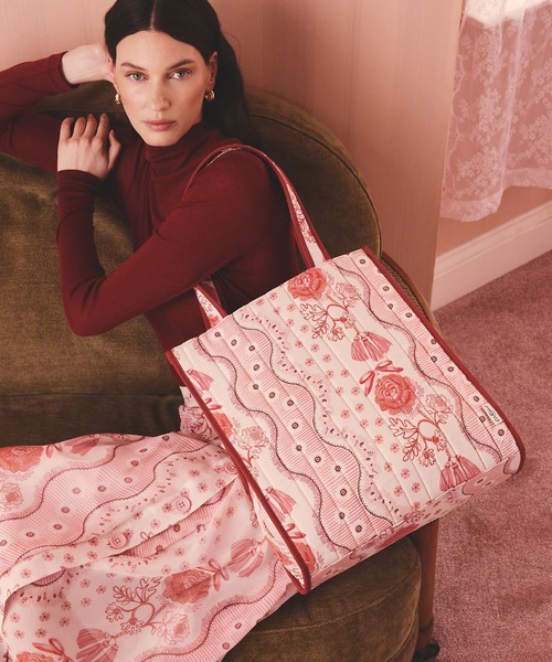 確認　キャスキッドソン　ハンドメイド オリジナルキルティング ダブフリル付き Cath Kidston（キャス・キッドソン） トートバッグ キルテッド ラージ