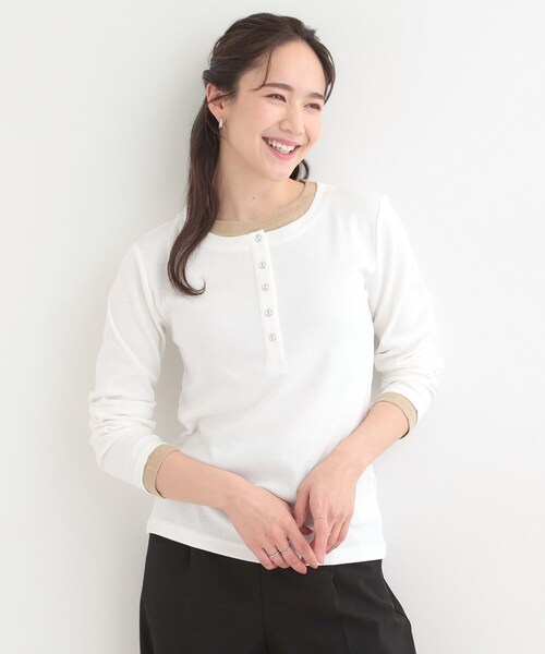 SHOO・LA・RUE（シューラルー） ヘンリーネック tシャツ 「洗濯機可/S