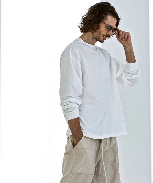 「1PIU1UGUALE3 RELAX 」 長袖Tシャツ L ベージュ メンズ_画像2