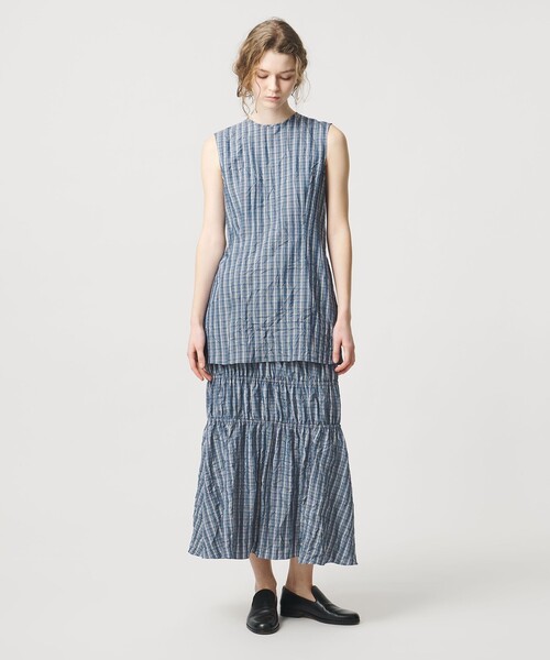 マークバイマークジェイコブス  フロッキー ブラウス ノースリーブトップス マークバイ MARC JACOBS ノースリーブシャツ S 水色 シルク - メルカリ