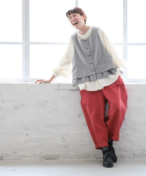 「soulberry」 イージーパンツ 4L レッド レディース_画像4