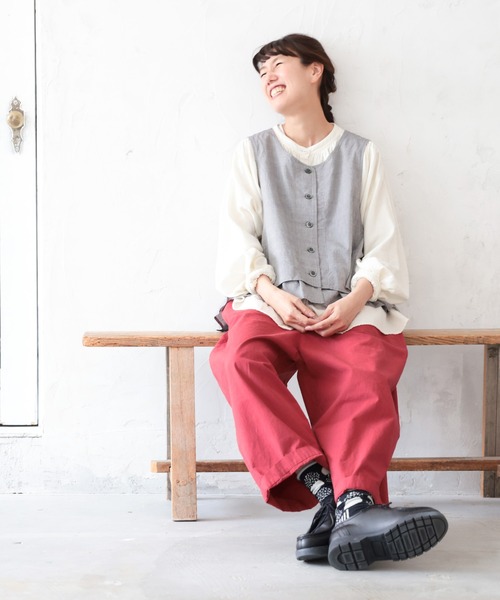 「soulberry」 イージーパンツ 4L レッド レディース_画像6