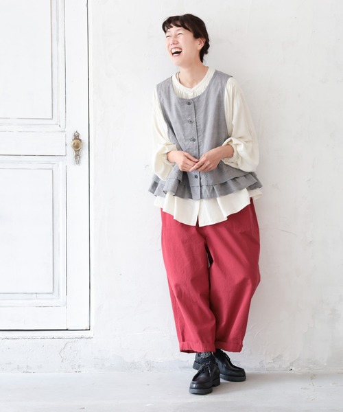 「soulberry」 イージーパンツ 4L レッド レディース_画像8