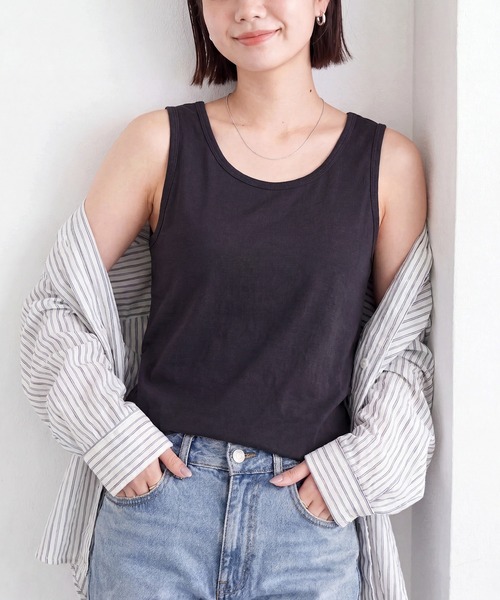 のんた BLAMINK 新品タグ有 コットン リブ タンクトップ FRUIT OF THE LOOM（フルーツオブザルーム） タンクトップ