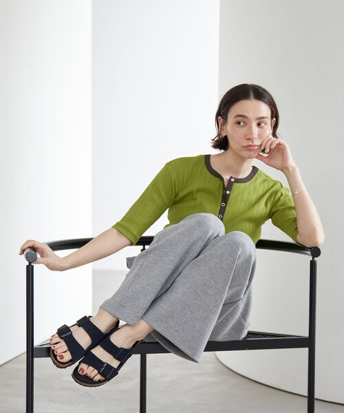 H BEAUTY&amp;YOUTHヘンリーネックリブニットソー A BEAUTY&YOUTH UNITED ARROWS｜【WEB限定】ランダムリブ ヘンリーネック