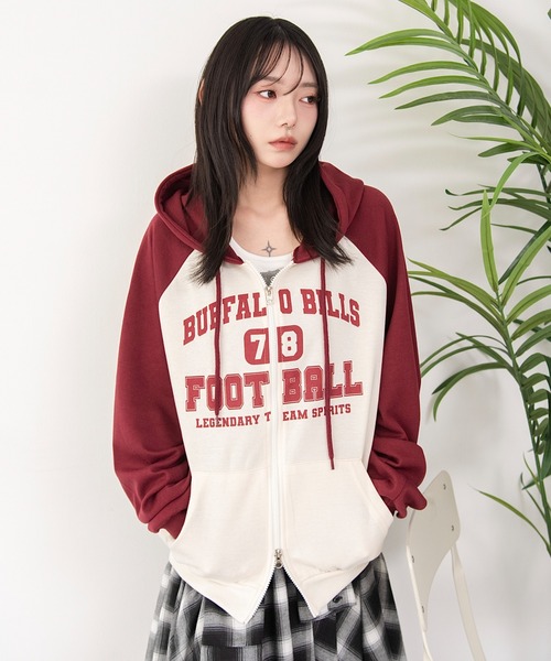 WEGO（ウィゴー） パーカー WEGO/「26年春夏新作」カレッジラグラン