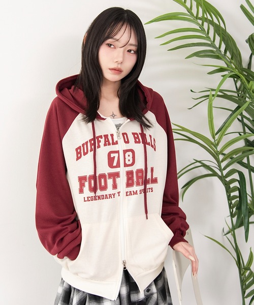 WEGO（ウィゴー） パーカー WEGO/「26年春夏新作」カレッジラグラン