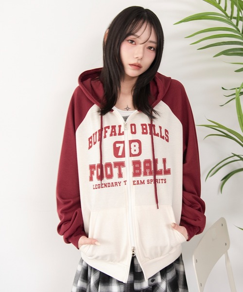 WEGO（ウィゴー） パーカー WEGO/「26年春夏新作」カレッジラグラン