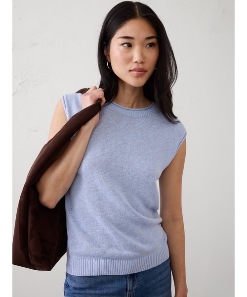 ニット セーター BANANA REPUBLIC FACTORY STORE　　ラミーコットン セーター タンクトップ レディースの画像