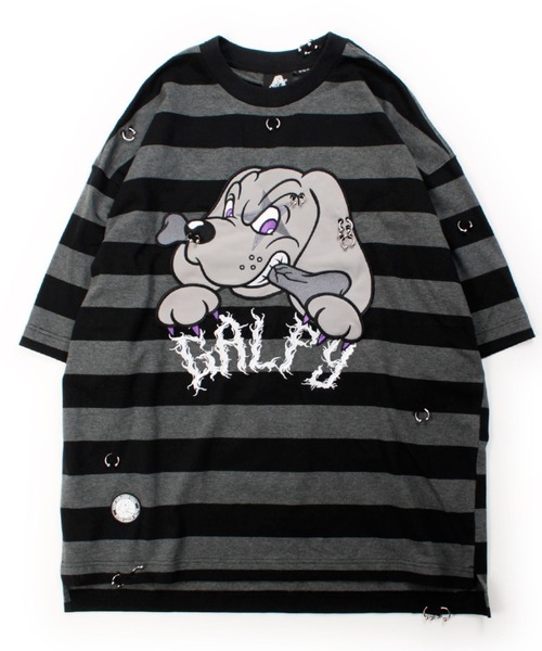 GALFY（ガルフィー） tシャツ バチバチピアスTEE/ビッグプリント 半袖T