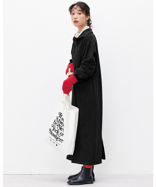 「Live in comfort」 長袖ワンピース LARGE ブラック レディース_画像3