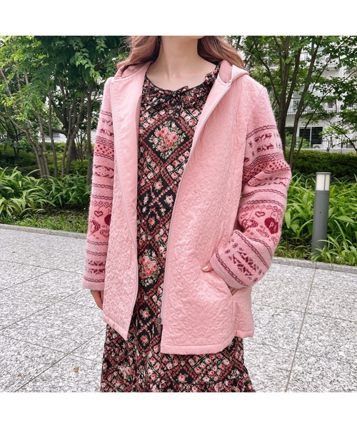 「PINK HOUSE」 長袖ワンピース フリー ブルー レディース_画像4