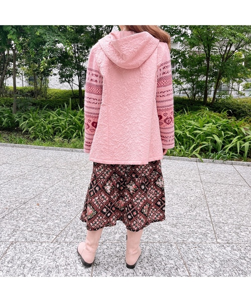 「PINK HOUSE」 長袖ワンピース フリー ブルー レディース_画像6