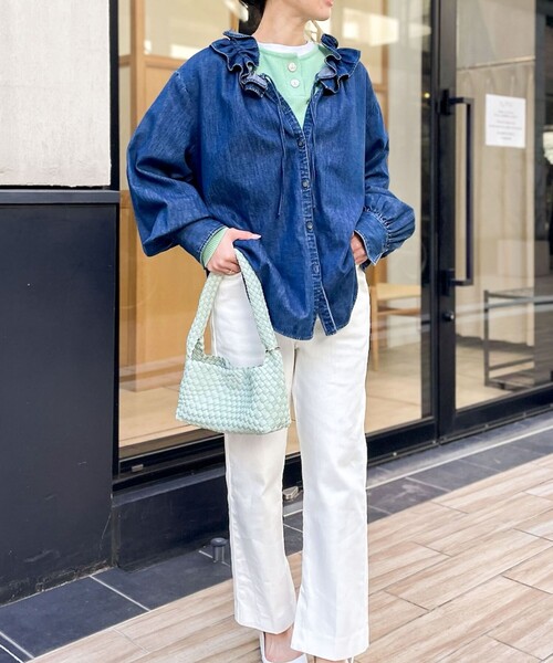 「Rie Miller」 デニムパンツ S ホワイト レディース_画像2
