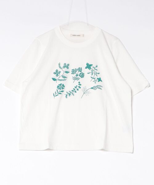 tシャツ 半袖 30／−天竺ニードルタッチフラワー発泡プリントTシャツ レディース | SUPER HAKKA | 04
