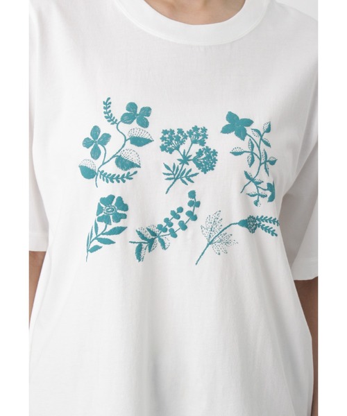 tシャツ 半袖 30／−天竺ニードルタッチフラワー発泡プリントTシャツ レディース | SUPER HAKKA | 06