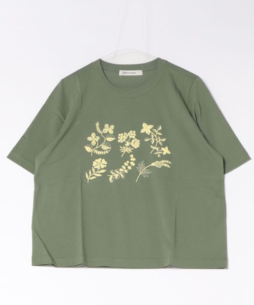 tシャツ 半袖 30／−天竺ニードルタッチフラワー発泡プリントTシャツ レディース | SUPER HAKKA | 07