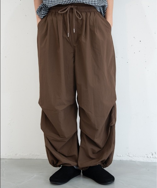 bashful base Oriental パンツ 「bbO」タックコクーンナイロンパンツ