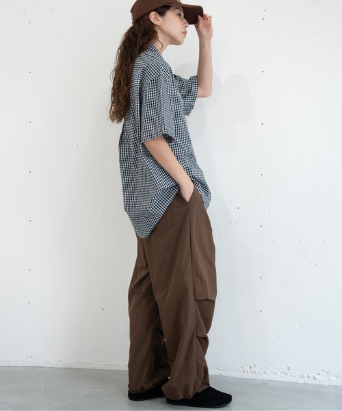bashful base Oriental パンツ 「bbO」タックコクーンナイロンパンツ