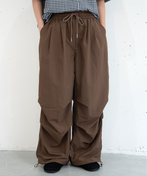 bashful base Oriental パンツ 「bbO」タックコクーンナイロンパンツ