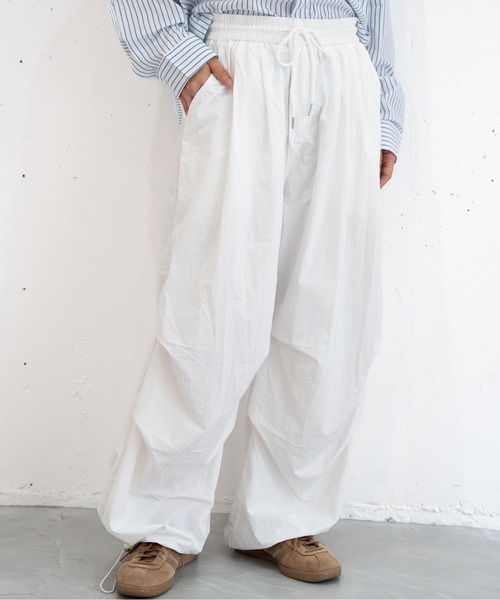 bashful base Oriental パンツ 「bbO」タックコクーンナイロンパンツ