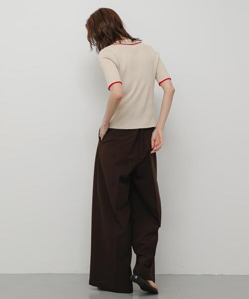 【新品未使用】H BEAUTY＆YOUTH☆ハーフジップニットポロ☆M☆ベージュ SENSE OF PLACE by URBAN RESEARCH ニット セーター 「洗濯可」ハーフ