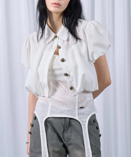 Six M ブラウス シャツ 半袖 NOBLE BALLOON SHIRTS レディース 