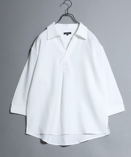 「ANPAS」 「ciao 」7分袖シャツ L ブルー メンズ_画像2