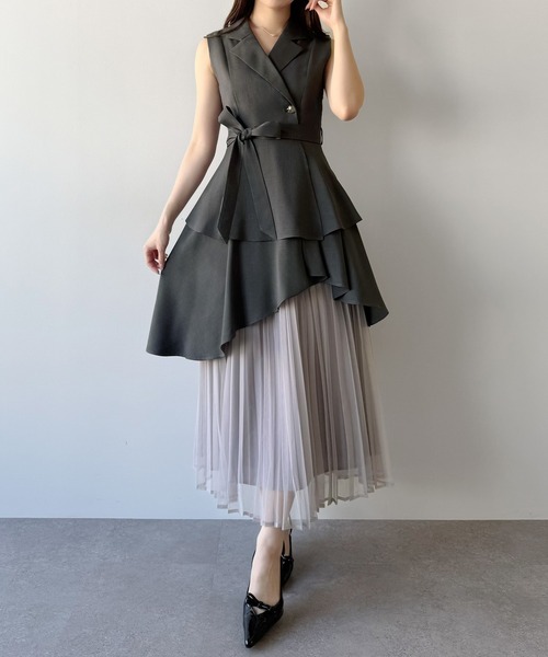 「mipiarl」 ノースリーブワンピース SMALL ブラウン レディース_画像5