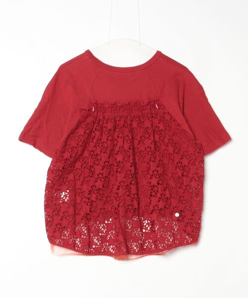 「MUVEIL」 半袖カットソー 38 レッド レディース_画像2