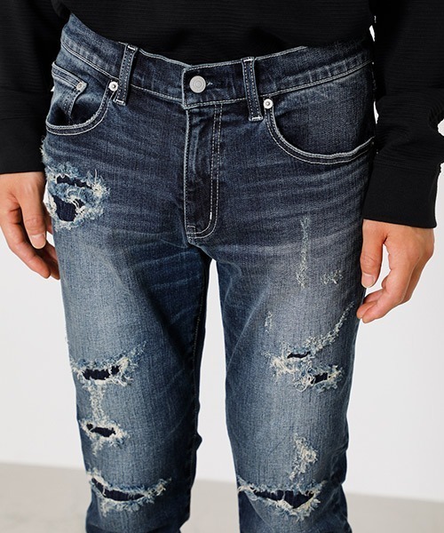 verteaile！レフラー ビンテージリペアスキニーパンツ デニム AZUL BY MOUSSY パンツ デニム ジーンズ VINTAGE REPAIR SKINNY