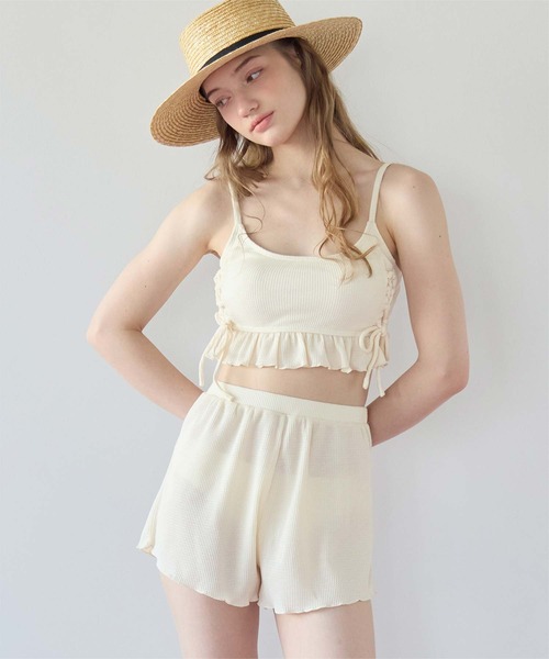 SEA DRESS（シードレス） 水着 ワッフル素材レースアップビキニ/水着