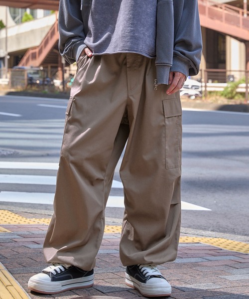 TELEVISI STAR ワイドパンツ　バギー　カーゴパンツ　ドローコード MONO-MART カーゴパンツ ワイドテーパード 裾ドローコード