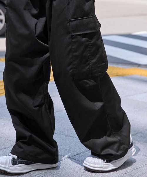 MONO-MART（モノマート） カーゴパンツ ワイドテーパード 裾ドロー