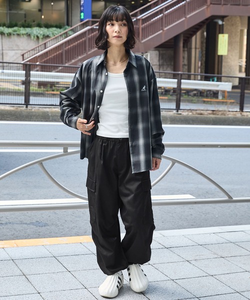 MONO-MART（モノマート） カーゴパンツ ワイドテーパード 裾ドロー