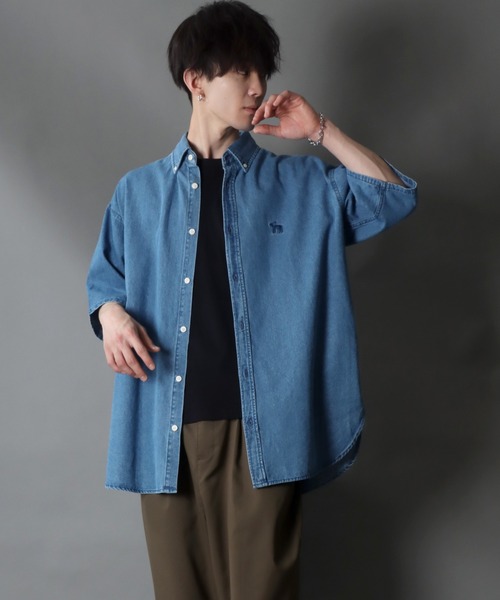 SITRY シャツ Oversize Drop shoulder short sleeve BD shirt