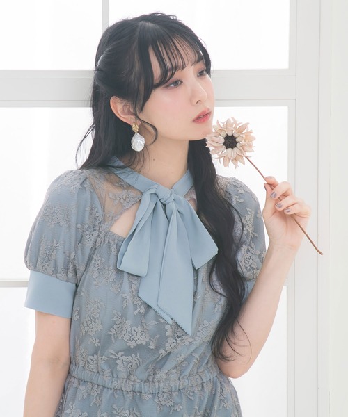 Newlyme ワンピース 総レースリボン半袖ワンピース : ZOZOTOWN Newlyme ワンピース 総レースリボン半袖ワンピース : ZOZOTOWN
