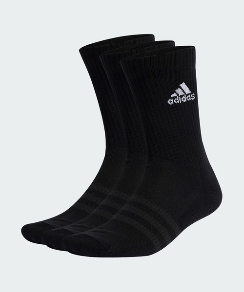 adidas アディダス メンズ 総パイル クルーソックス 3足組 24