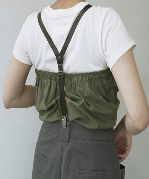 c.u.l uvカット サスペンダー レザーライク シンプルデザイン