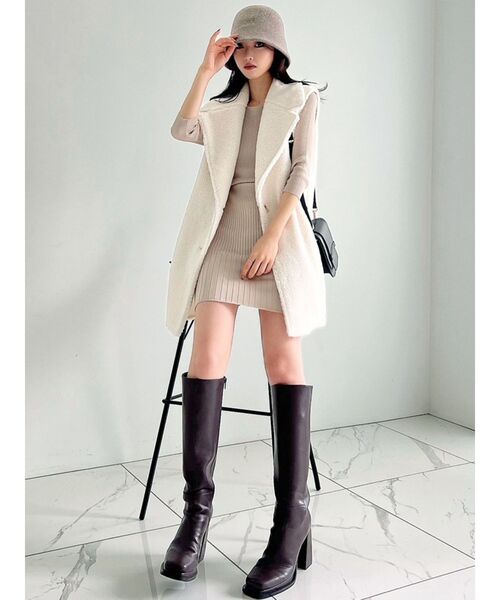 RESEXXY（リゼクシー） ベスト ジレ テーラードボアベスト レディース