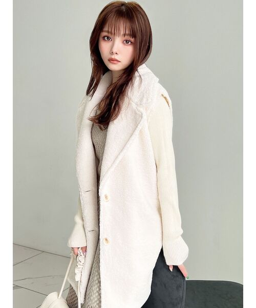 極美品◆ザリラクス◆ボアベスト ボアジレ RESEXXY（リゼクシー） ベスト ジレ テーラードボアベスト レディース