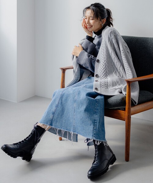 23区 カーディガン 「杏さん着用/洗える」ウールカシミヤ アラン