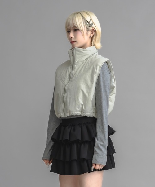 美品希少  ダウンベスト S 17HR（セブンティーンアワーズ） ベスト ジレ ショートエコダウン